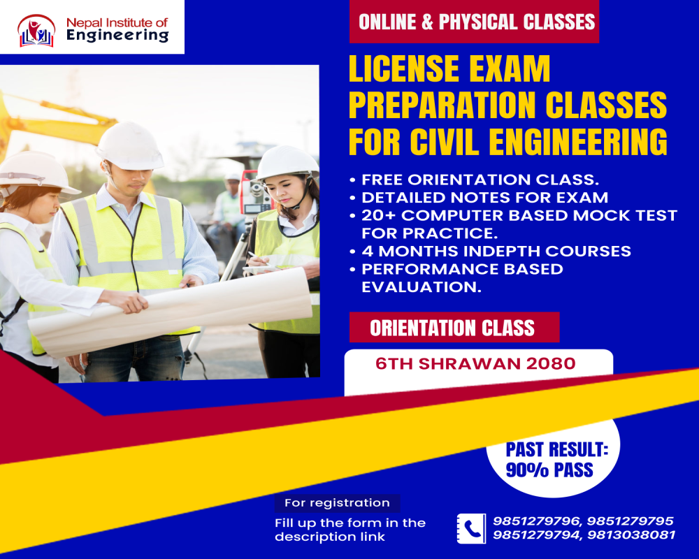 Physical Class: Batch 5: License Exam Preparation Classes for Civil Engineering.